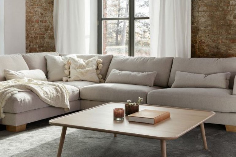 Brandon Corner Sofa in neutral fabric